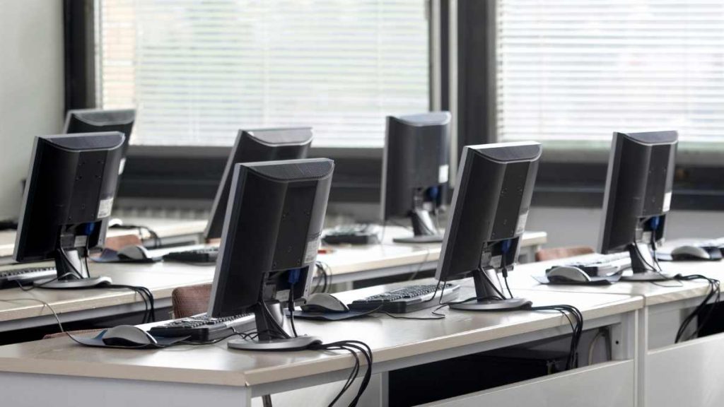 computers on desks