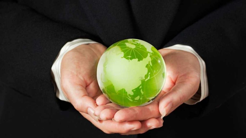 man holding the planet in hands