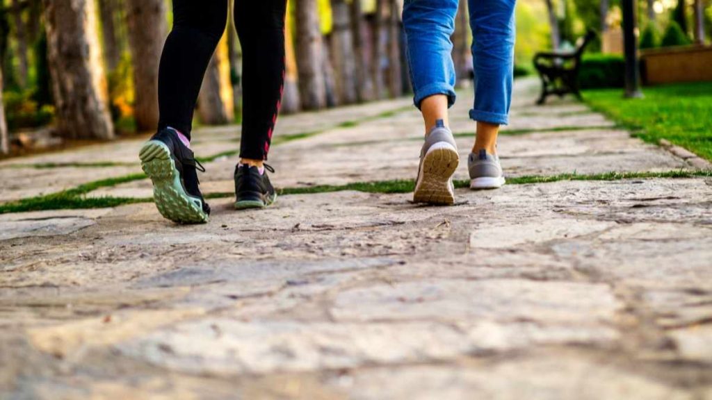 two people walking