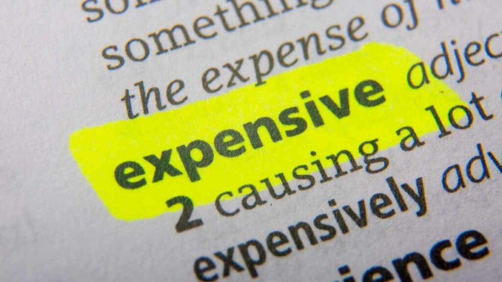 the word expensive highlighted